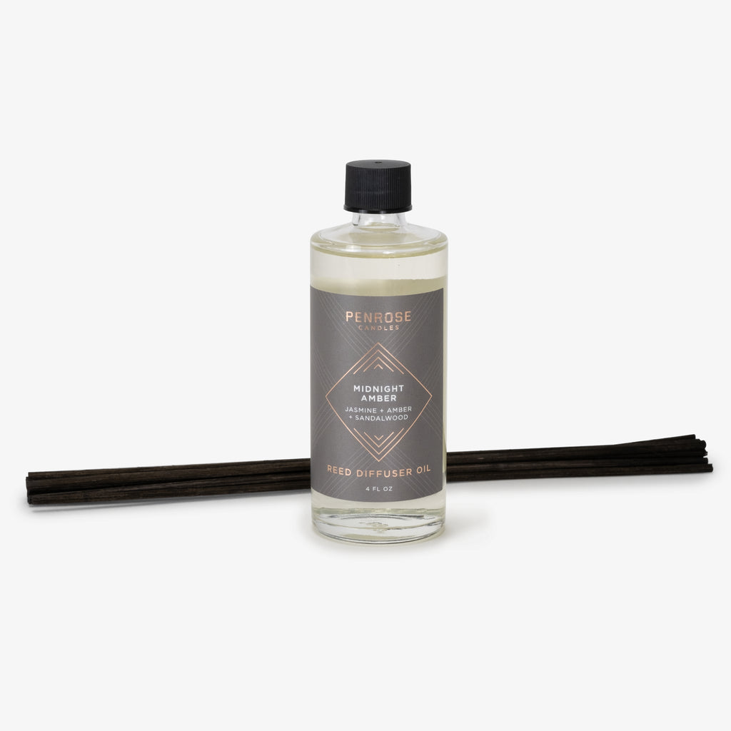 Midnight Amber Reed Diffuser Oil Refill - Sandalwood & Musk Fragrance ...