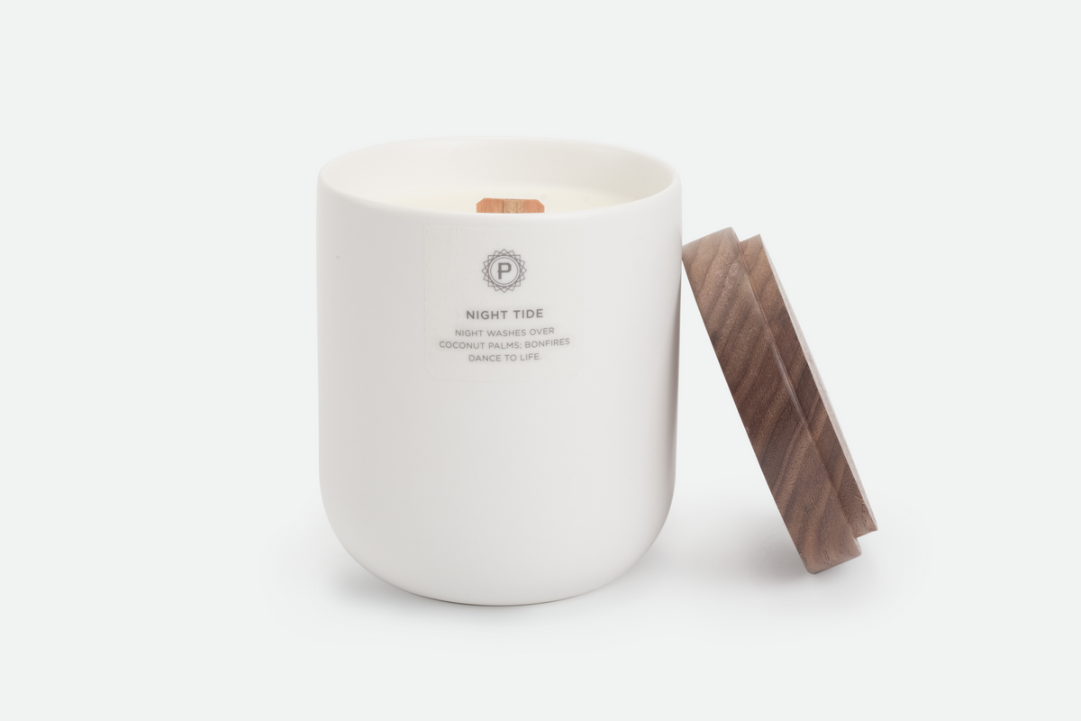 Night Tide Ceramic Candle (Wood wick)