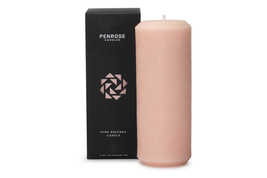 Rosé Beeswax Pillar Candle